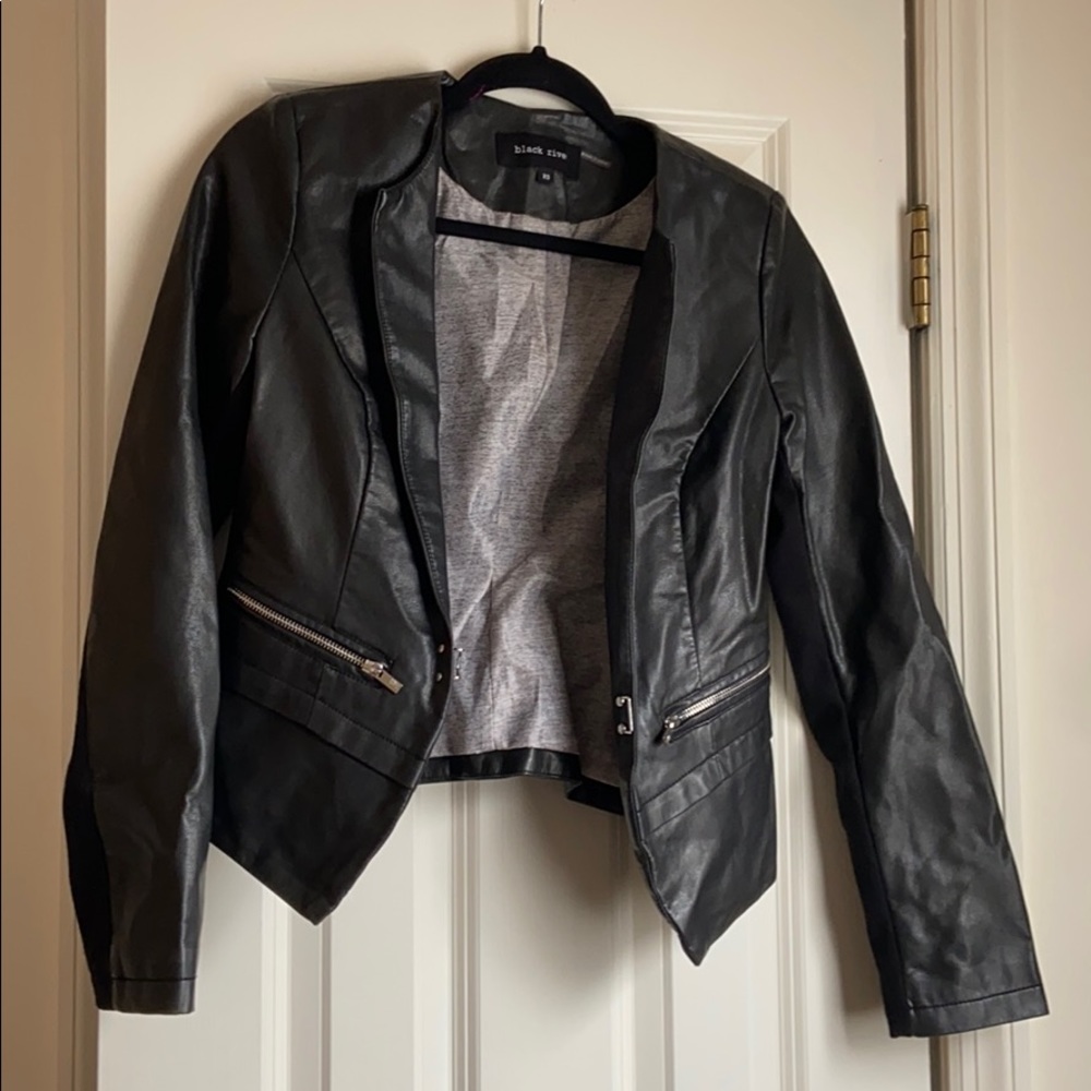 Moto leather blazer